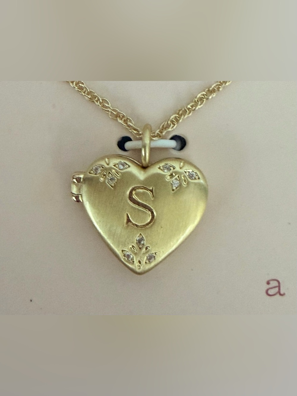 14 K Gold Dipped Heart Locket w/16” Chain &3”extender Necklace w/‘S' Initial NWT - Picture 6 of 6